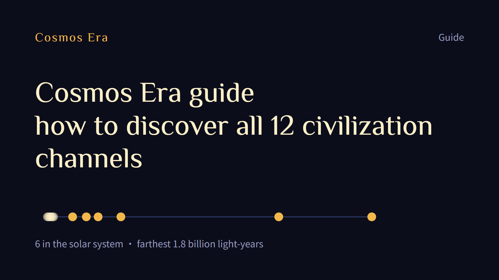 Cosmos Era guide: how to discover all 12 civilization channels
