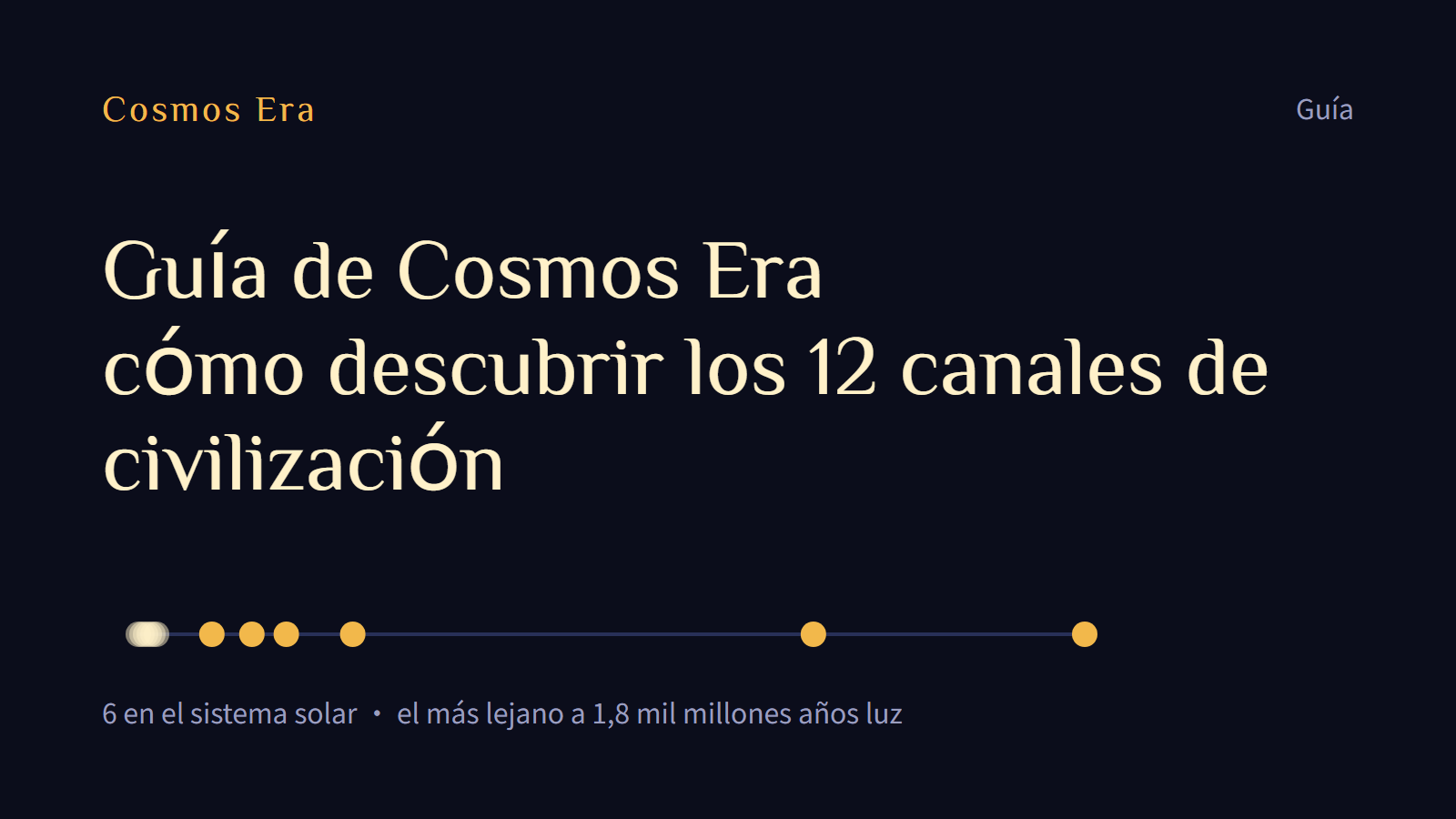 Guía de Cosmos Era: cómo descubrir los 12 canales de civilización Guía de Cosmos Era: cómo descubrir los 12 canales de civilización