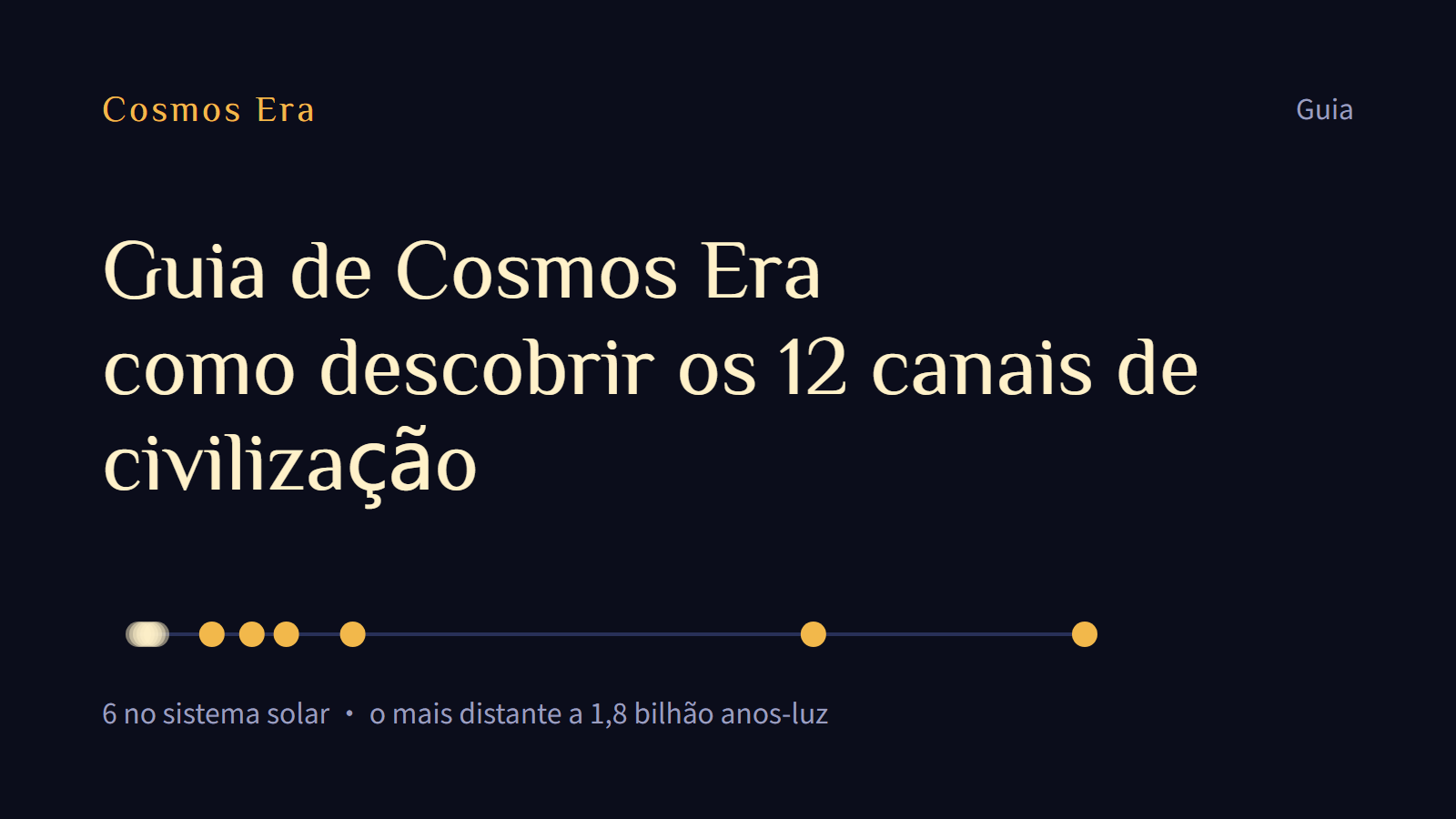 Guia de Cosmos Era: como descobrir os 12 canais de civilização