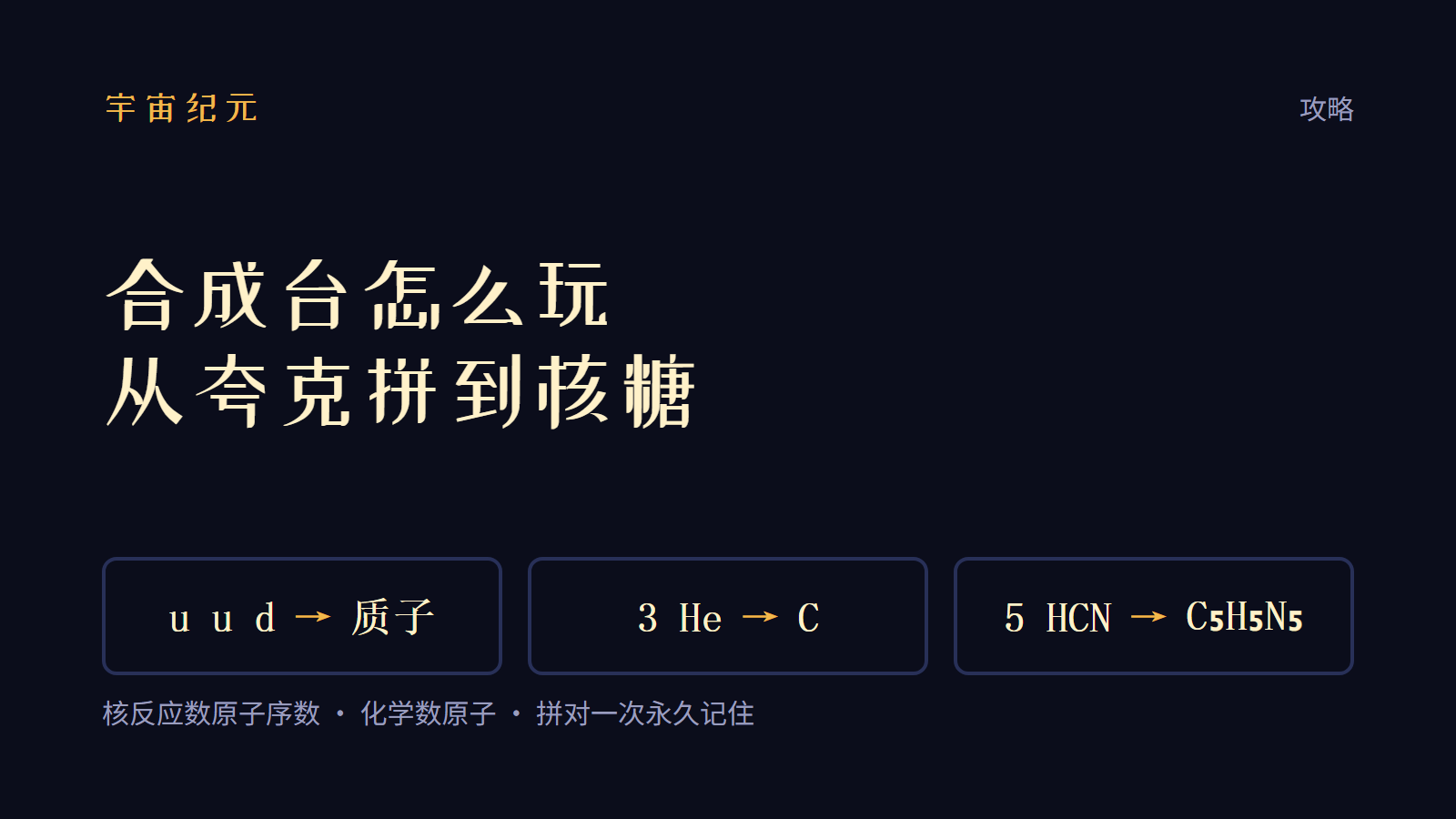 合成台怎么玩：从夸克拼到核糖