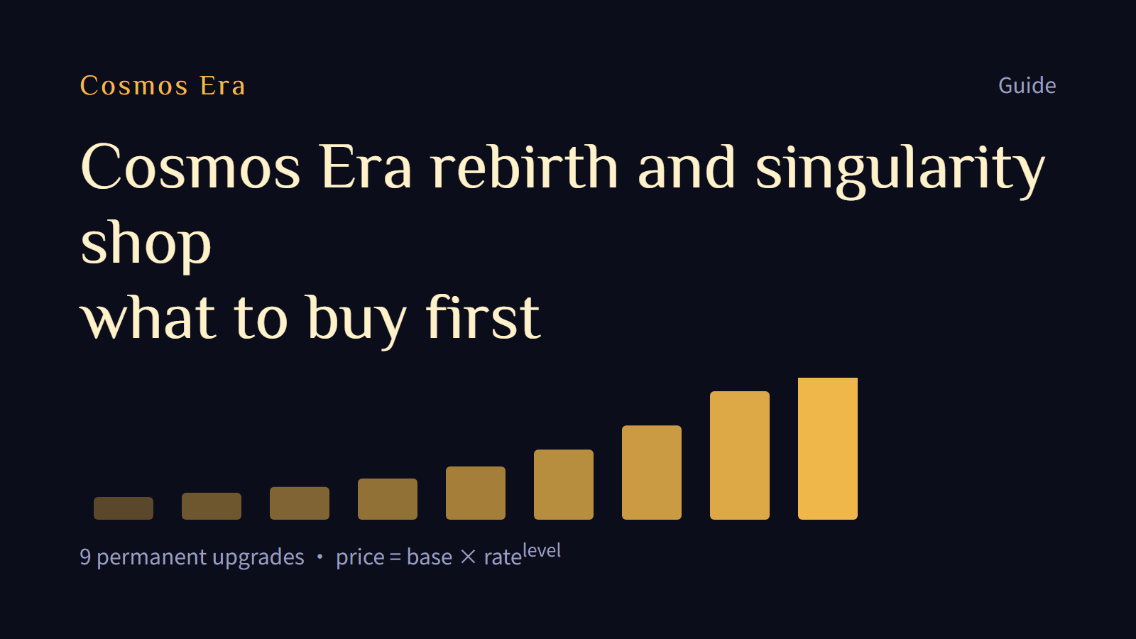 Cosmos Era rebirth and singularity shop: what to buy first