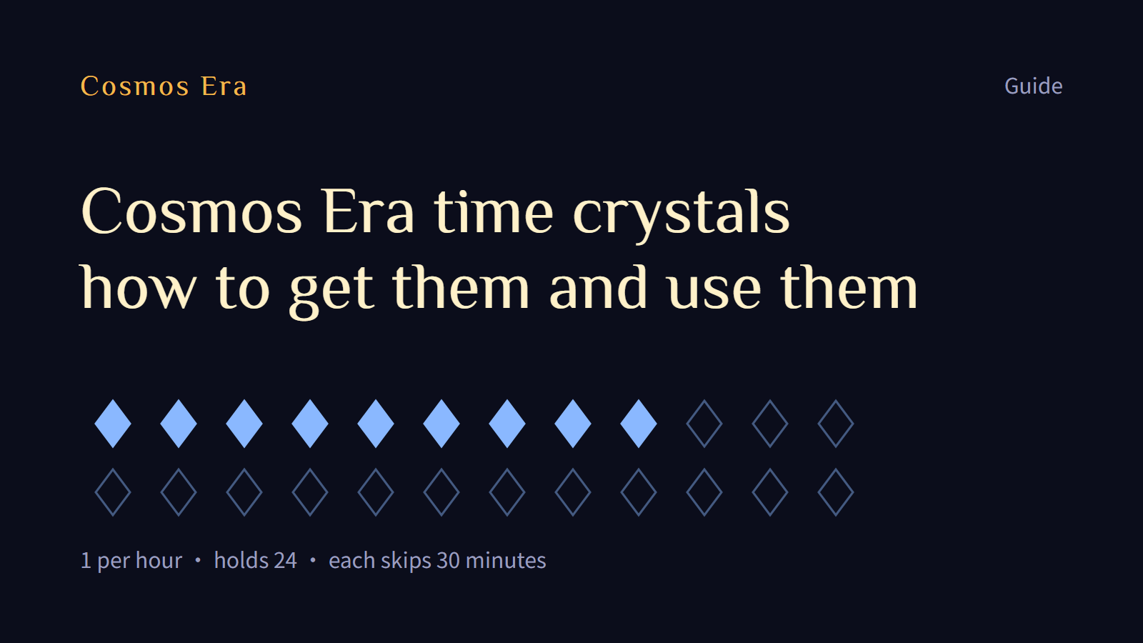 Cosmos Era time crystals: how to get them and use them