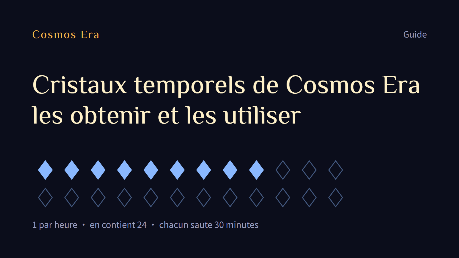Cristaux temporels de Cosmos Era : les obtenir et les utiliser