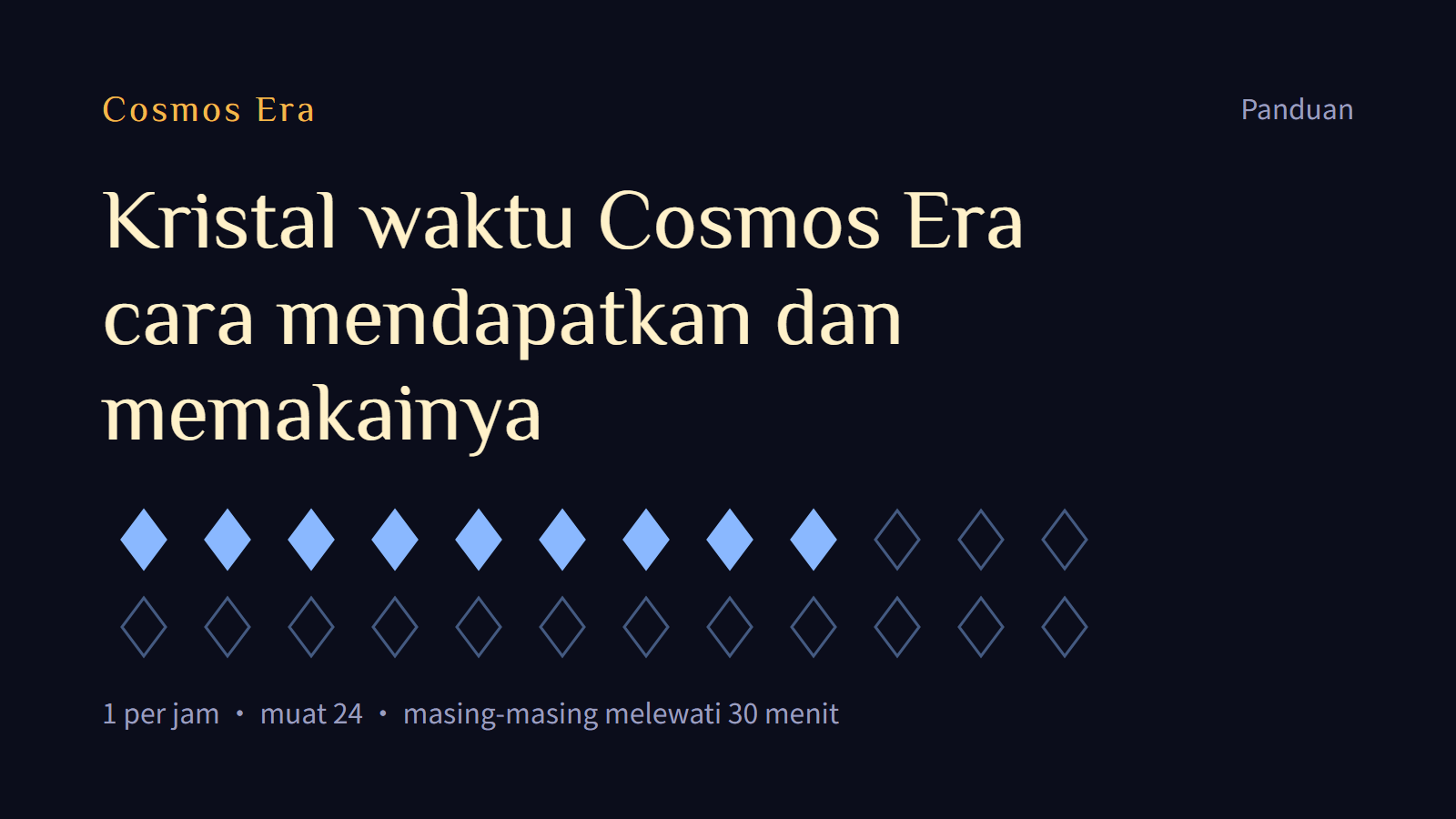 Kristal waktu Cosmos Era: cara mendapatkan dan memakainya Kristal waktu Cosmos Era: cara mendapatkan dan memakainya
