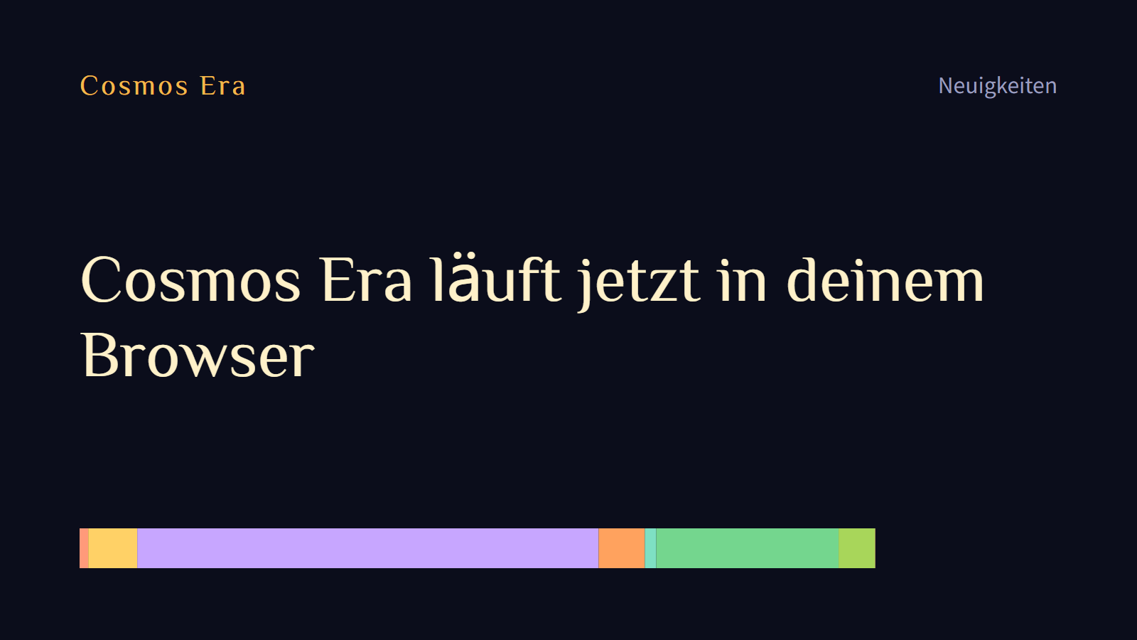 Cosmos Era läuft jetzt in deinem Browser