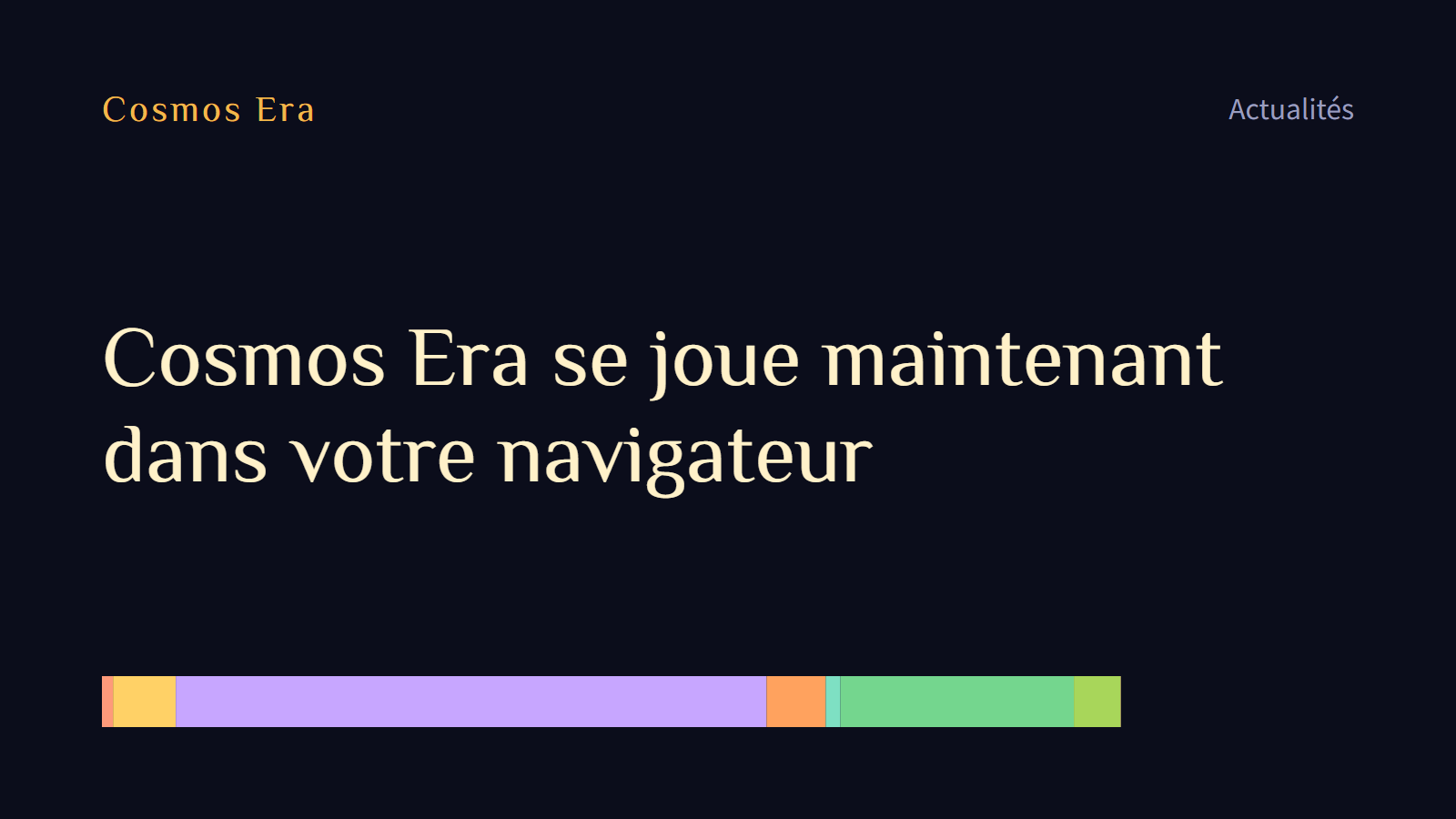 Cosmos Era se joue maintenant dans votre navigateur