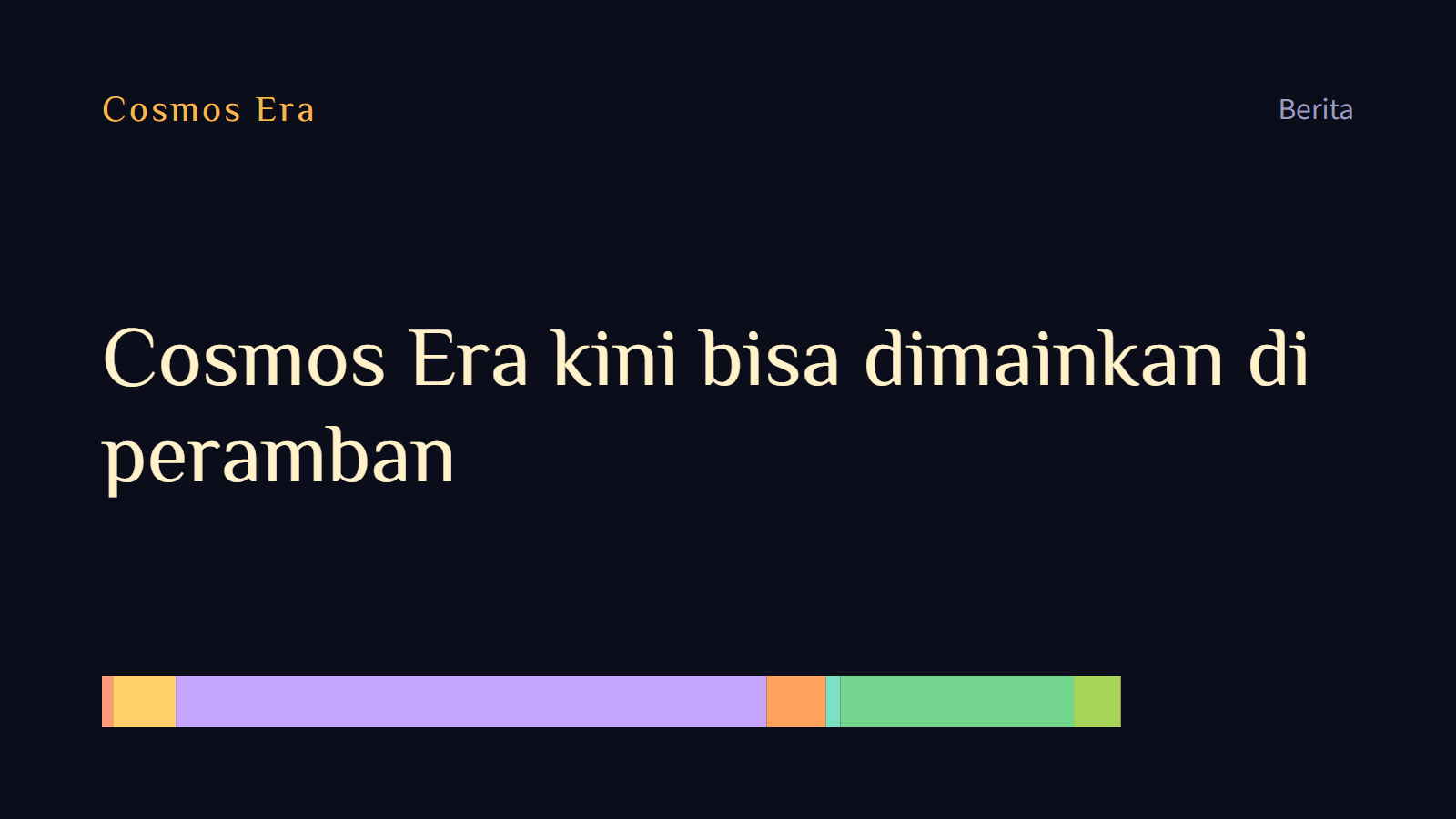 Cosmos Era kini bisa dimainkan di peramban Cosmos Era kini bisa dimainkan di peramban